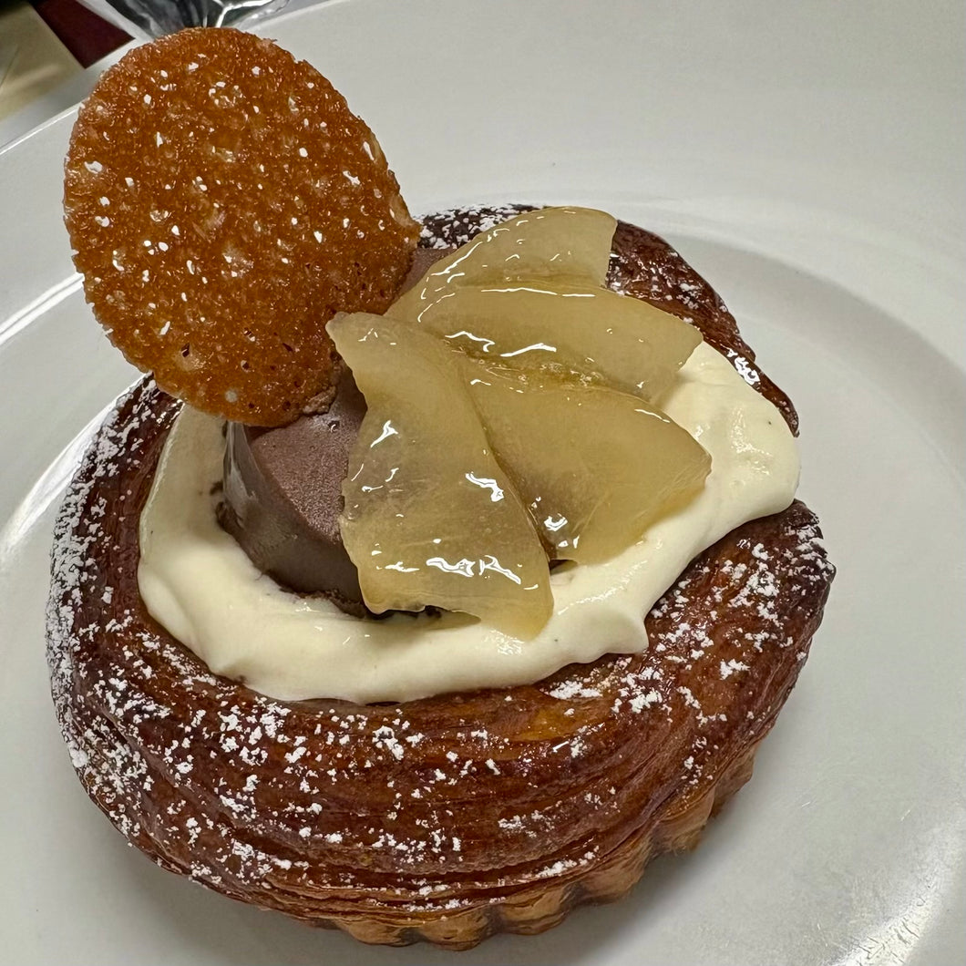 Chocolate Cremeux & Pear Danish